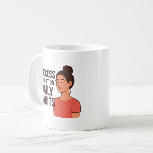 Succes dagelijkse gewoonten motivatie koffiemok (Voorkant links)