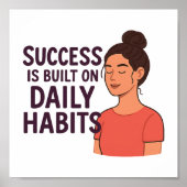 Succes dagelijkse gewoonten motivatie poster (Voorkant)