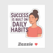 Succes dagelijkse gewoonten motivatie sticker (Vel)