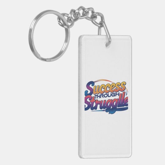 "Succes door strijd" Sleutelhanger (Voorkant Links)