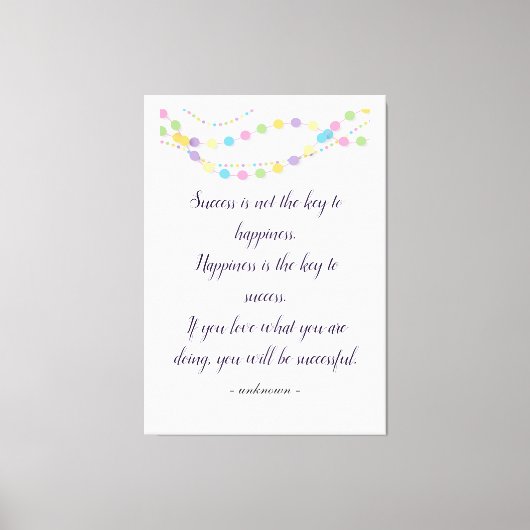 Succes en geluk Inspirerend citaten op maat Canvas Afdruk (Voorkant)