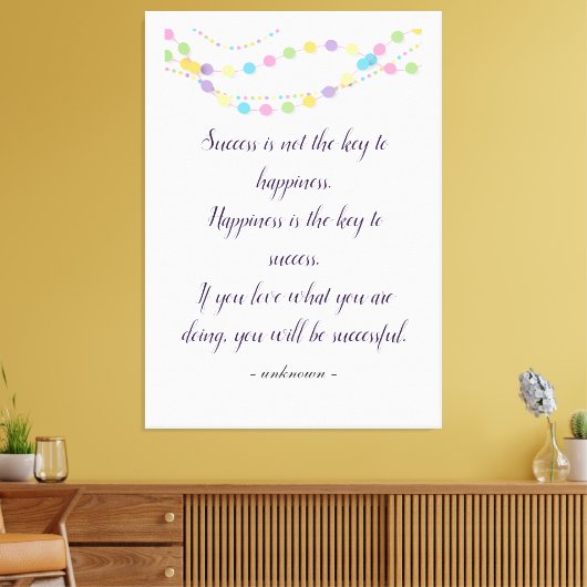 Succes en geluk Inspirerend citaten op maat Canvas Afdruk (Insitu (Woonkamer))