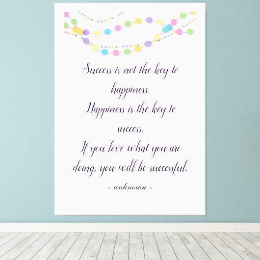 Succes en geluk Inspirerend citaten op maat Canvas Afdruk (Insitu (Houten vloer))
