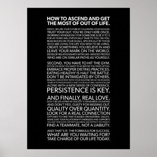 Succes en Gym Motivatie Poster (Voorkant)