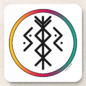 Succes en welvaart Bindrune Hard Plastic Onderzett Bier Onderzetter (Voorkant)