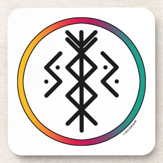 Succes en welvaart Bindrune Hard Plastic Onderzett Bier Onderzetter (Voorkant)