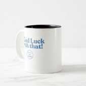 Succes ermee! PullupsPastaPolitiek Tweekleurige Koffiemok (Voorkant links)