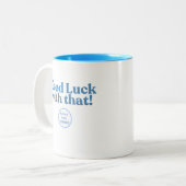 Succes ermee! PullupsPastaPolitiek Tweekleurige Koffiemok (Voorkant links)