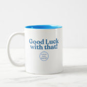 Succes ermee! PullupsPastaPolitiek Tweekleurige Koffiemok (Links)