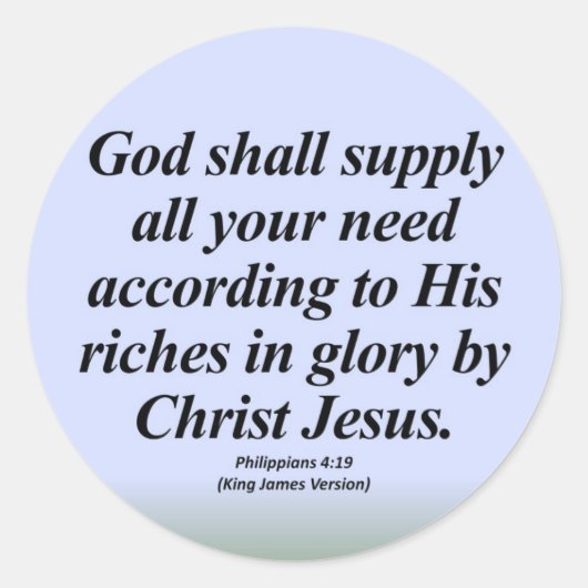 Succes Filippijnen 4:19 Abbrev Ronde Sticker (Voorkant)