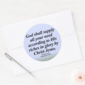 Succes Filippijnen 4:19 Abbrev Ronde Sticker (Envelop)