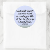 Succes Filippijnen 4:19 Abbrev Ronde Sticker (Tas)