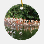 Succes Flamingo Flock Keramisch Ornament (Voorkant)