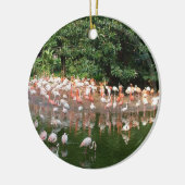 Succes Flamingo Flock Keramisch Ornament (Links)