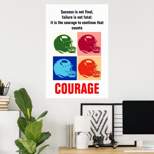 Succes Football Inspirerend Pop kunst stimuleren Poster (Thuiskantoor)