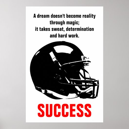 Succes Football Motivatie Inspirerend kunst Poster (Voorkant)