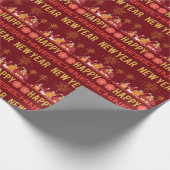 Succes Fortune Jaar van de Draak Chinees Goud rood Cadeaupapier (Hoek)