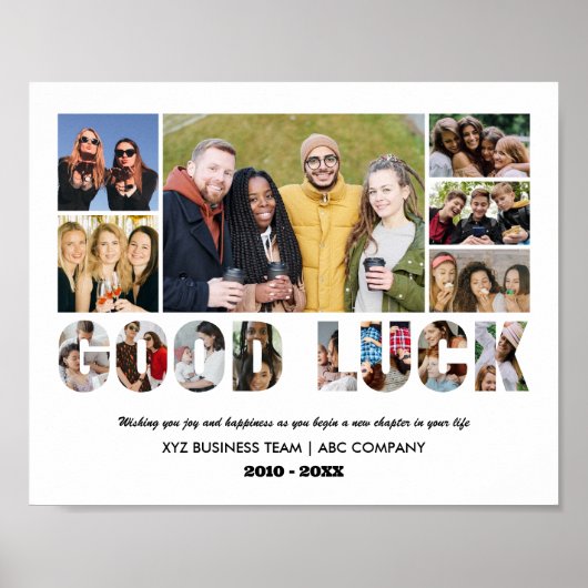 Succes Foto Collage Kantoor Collega Afscheid Poster (Voorkant)