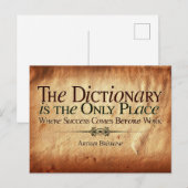 Succes gaat voor het werk briefkaart (Voorkant / Achterkant)