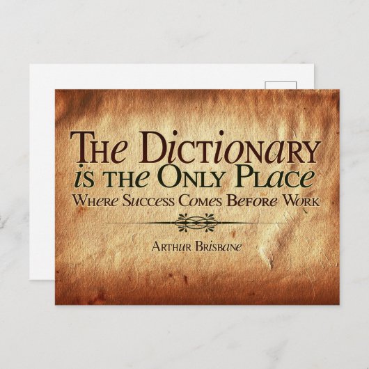 Succes gaat voor het werk briefkaart (Voorkant / Achterkant)