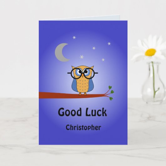 Succes gepersonaliseerde slimme nachtuil kaart (Kleine Plant)