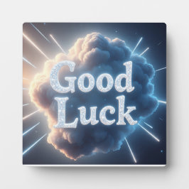 Succes - Gloeiende wolkentypografie met lichte be Fotoplaat