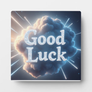 Succes - Gloeiende wolkentypografie met lichte be Fotoplaat