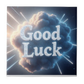 Succes - Gloeiende wolkentypografie met lichte be Tegeltje (Voorkant)