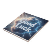 Succes - Gloeiende wolkentypografie met lichte be Tegeltje (Zijkant)