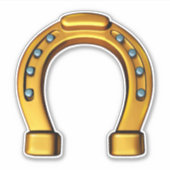 Succes golden hoefijzer vinyl sticker (Voorkant)