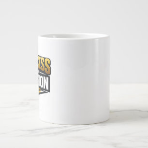 Succes Goud Typografie op Zwart Grote Koffiekop
