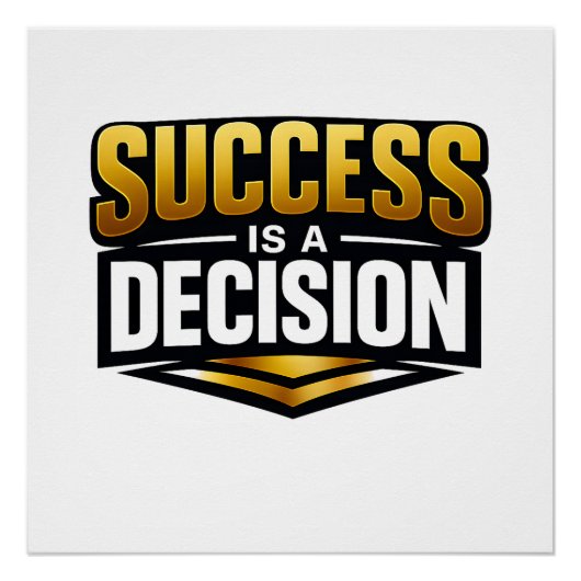 Succes Goud Typografie op Zwart Perfect Poster (Voorkant)