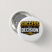 Succes Goud Typografie op Zwart Ronde Button 3,2 Cm (Voorkant /achterkant)