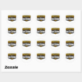 Succes Goud Typografie op Zwart Ronde Sticker (Vel)