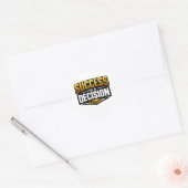Succes Goud Typografie op Zwart Ronde Sticker (Envelop)
