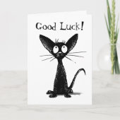 Succes Grappig Custom Lucky Black Cat Kaart (Voorkant)
