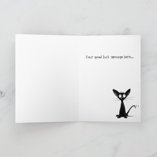 Succes Grappig Custom Lucky Black Cat Kaart (Binnen)
