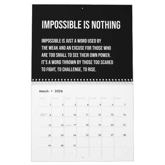 Succes Grind Ondernemer Gym Hustle Inspiratie Kalender (Mar 2026)