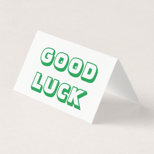 Succes, groene witte gevouwen kaart (Voorkant)