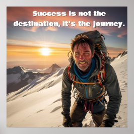 Succes & Hard werken Bergbeklimmer Motivatie Poster