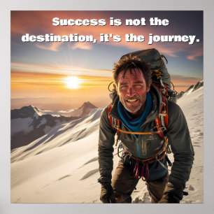 Succes & Hard werken Bergbeklimmer Motivatie Poster