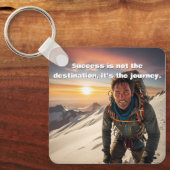 Succes & Hard werken Bergbeklimmer Motivatie Sleutelhanger (Voorkant)
