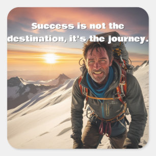 Succes & Hard werken Bergbeklimmer Motivatie Vierkante Sticker