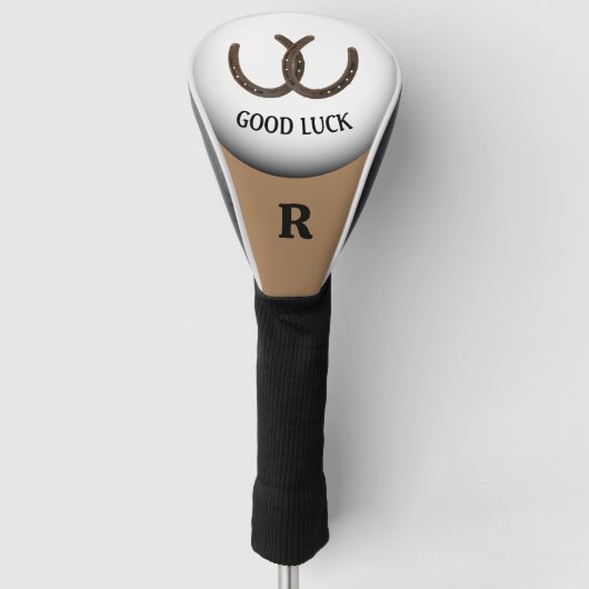 Succes Hoefijzers Monogram Initiaal Golfheadcover (Voorkant)
