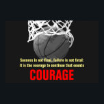 Succes houdt Basketball Inspirerend onder druk Poster<br><div class="desc">Succes is niet definitief - Motivatie aanhalingstekens voor kunst posters en prints</div>
