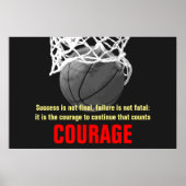 Succes houdt Basketball Inspirerend onder druk Poster (Voorkant)