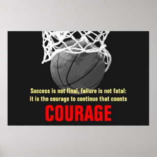 Succes houdt Basketball Inspirerend onder druk Poster