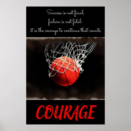 Succes houdt Basketball Inspirerend onder druk Poster (Voorkant)
