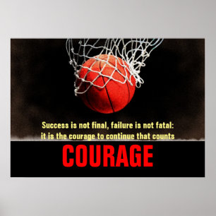 Succes houdt Basketball Inspirerend onder druk Poster