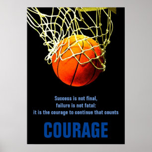 Succes houdt Basketball Inspirerend onder druk Poster